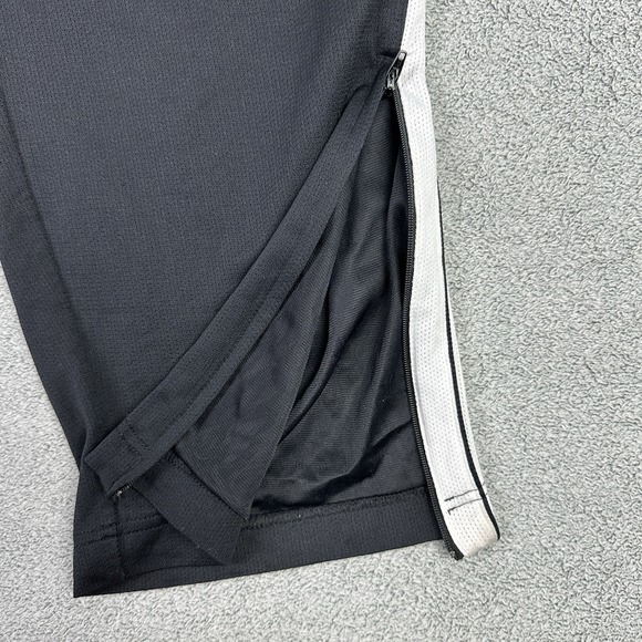 Nike Basketball Pants Men M Black White Striped Ankle Zip Sweatpants Y2K Baggy - Picture 3 of 12